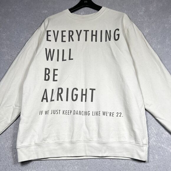 Taylor Swift Sweatshirt Womens 2XL Gray Everything Will Be Alright Crew Sweater - Picture 3 of 10